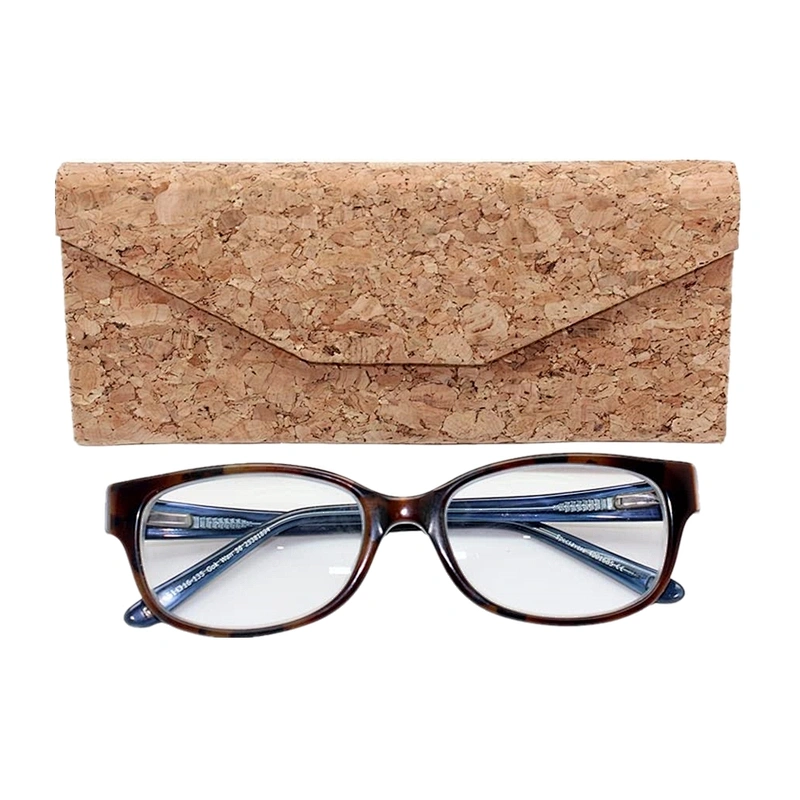 Cork Wooden Material Sunglasses Glasses Case with Lasercut Logo