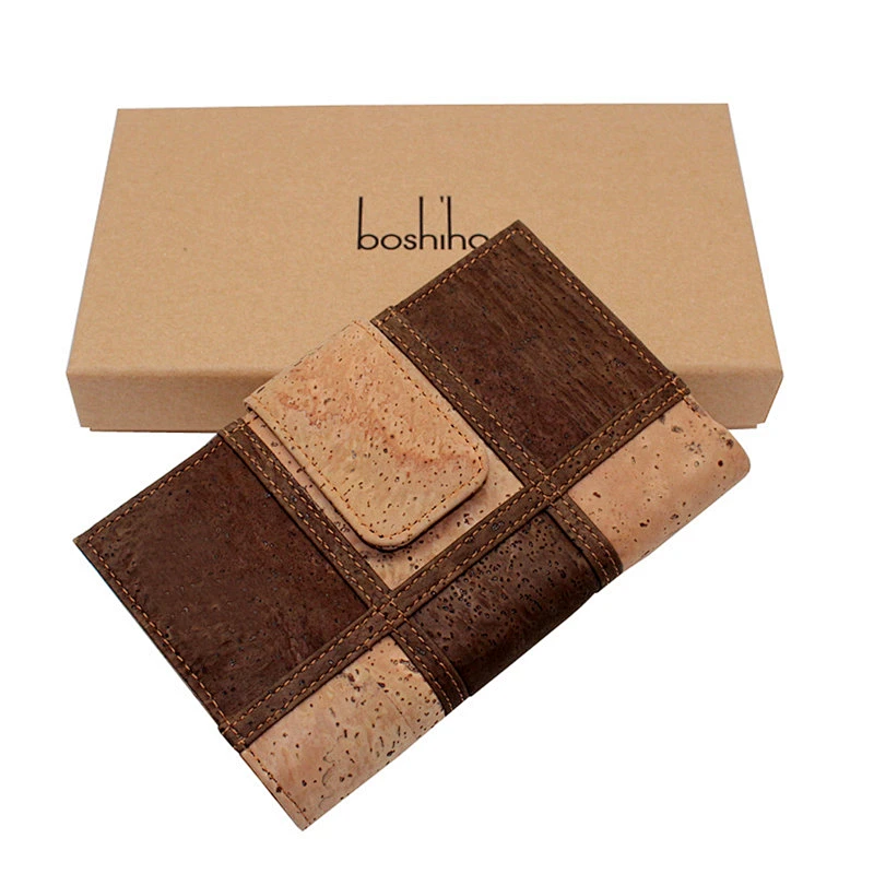 Boshiho multi-color RFID cork travel wallet fashion women purse