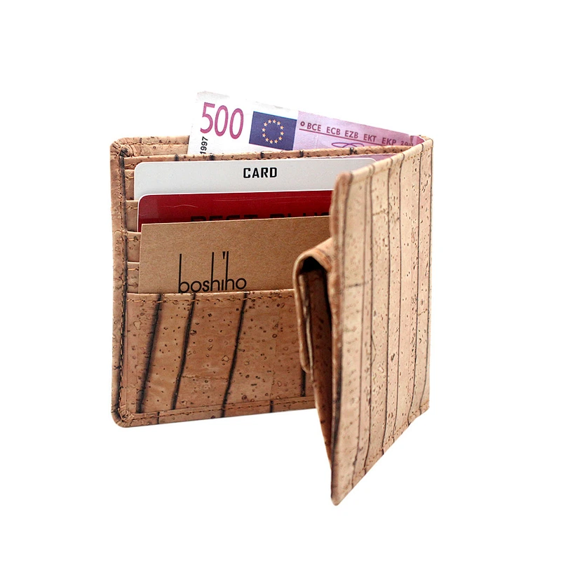 biodegradable rfid blocking New Grain man lady vegan leather cork wallet boshiho
