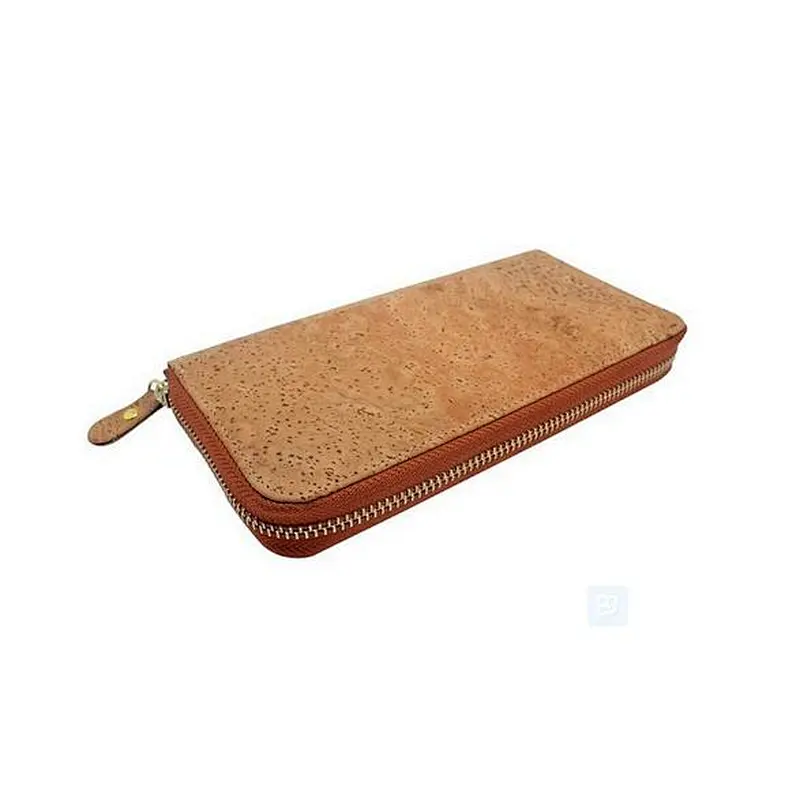 Boshiho Amazon best-selling cork woman long zipper wallet
