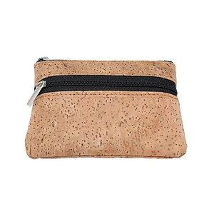 Boshiho cork coin pouch with cork keychain earphone holder bag carrying case