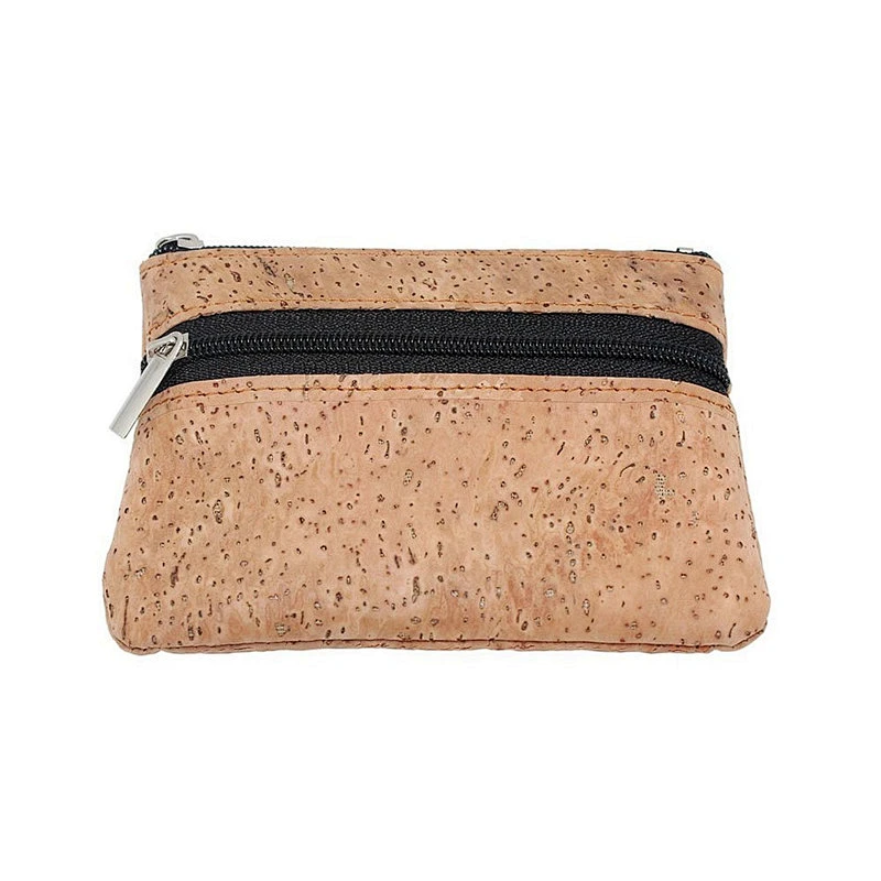 Boshiho cork coin pouch with cork keychain earphone holder bag carrying case