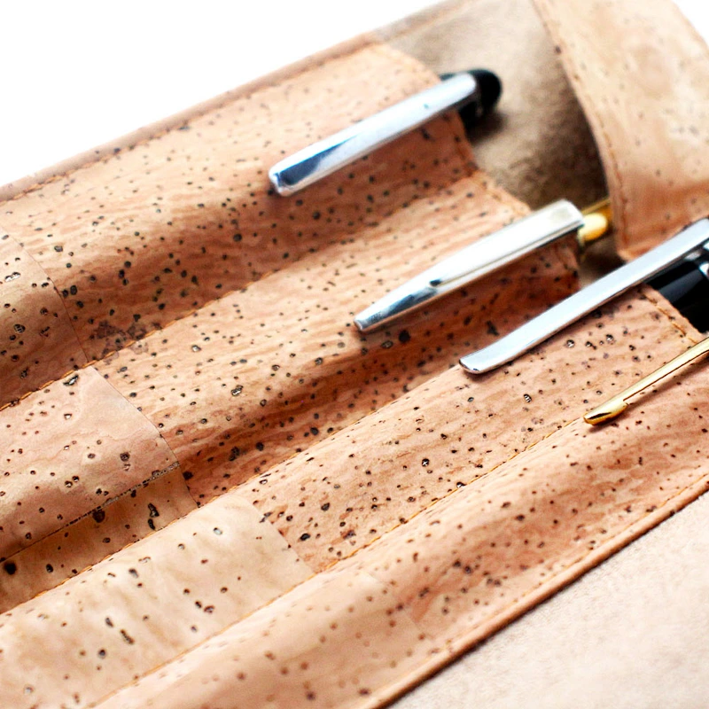 BOSHIHO Eco-friendly Cork Gel ink neutral Pen Pencil Case cover Holder