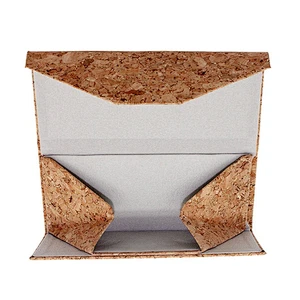 Personalized foldable cork leather stand case for sunglasses