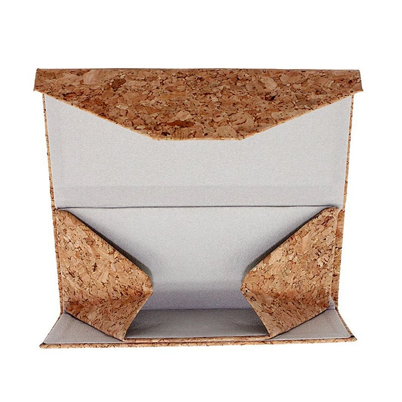 Personalized foldable cork leather stand case for sunglasses