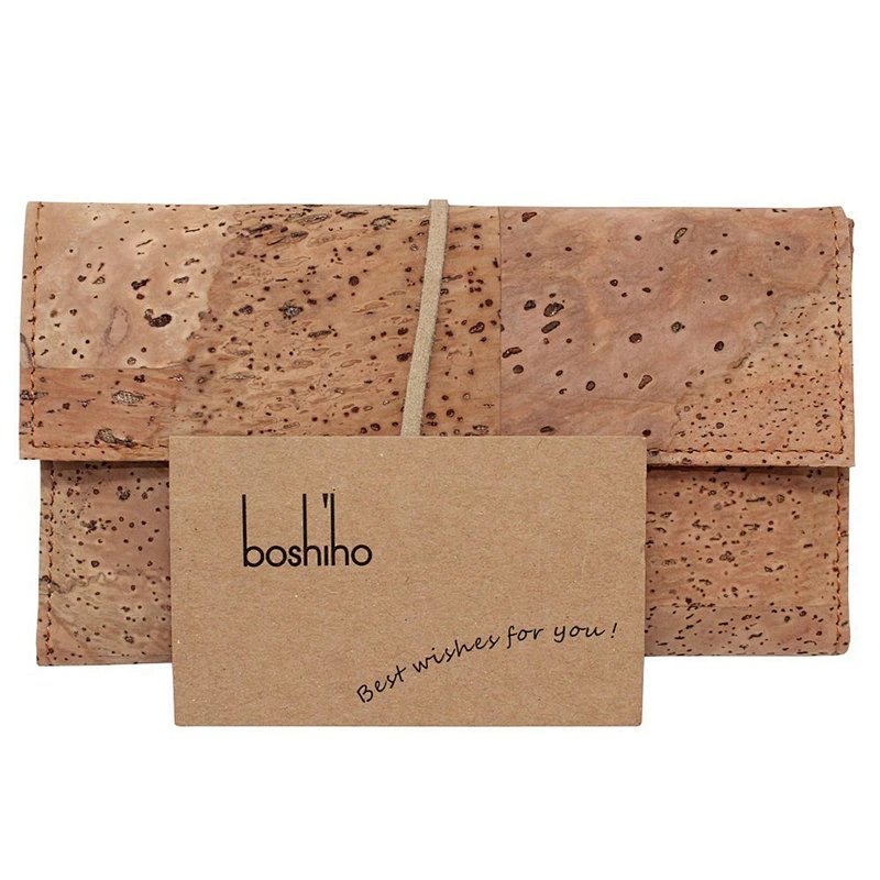 brand logo boshiho cork leather tobacco pouch