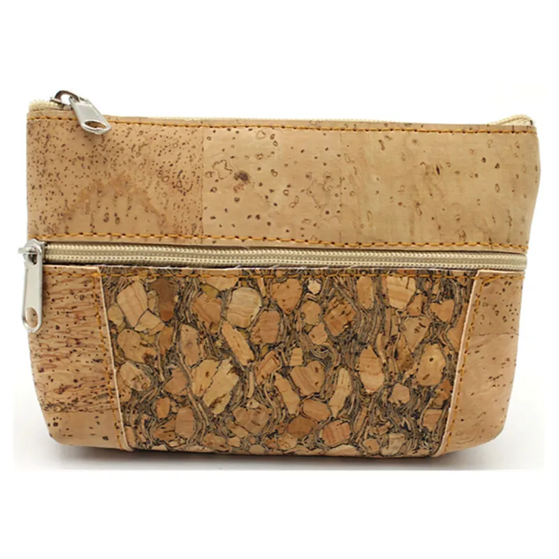 China Manufacturer Custom Design Vegan Zipper Eco-friendly Cork Material Lady Clutch Wallet