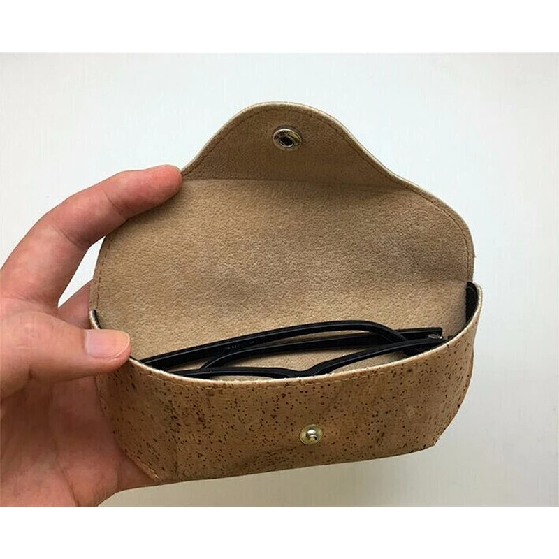Customized design cork fabric personalized wood eyeglasses case cover