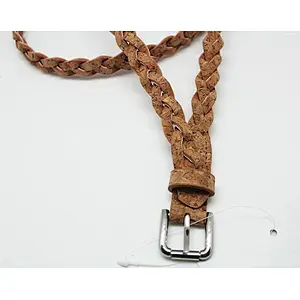 Boshiho new cork fabric braided belt