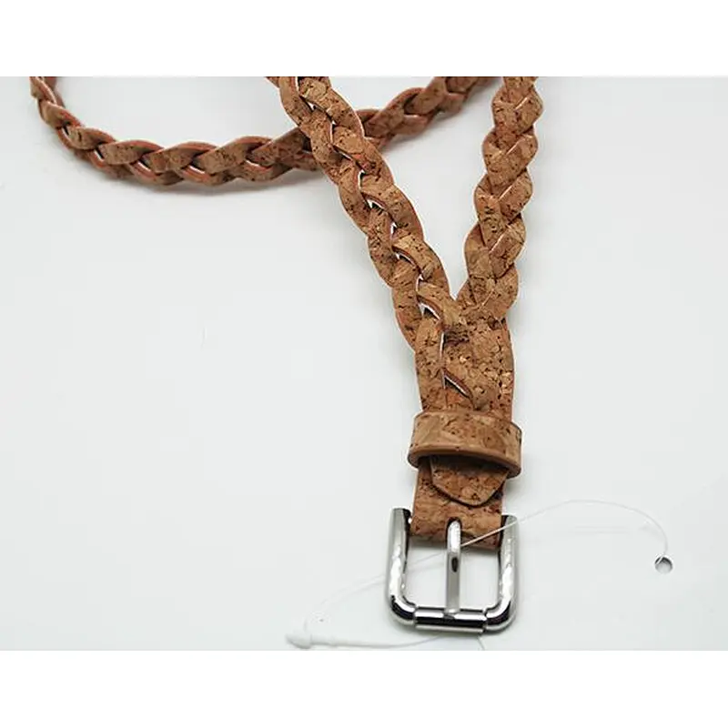 Boshiho new cork fabric braided belt