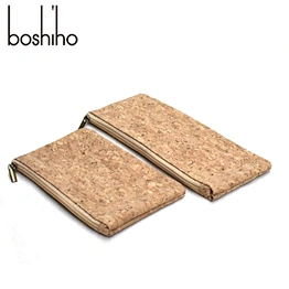 environmentally friendly cork wallet for women eco-friendly coin purse waterproof pencil bag with zipper minimalist