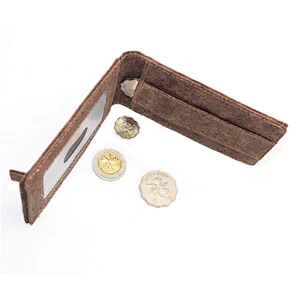 Boshiho brown cork men credit card wallet
