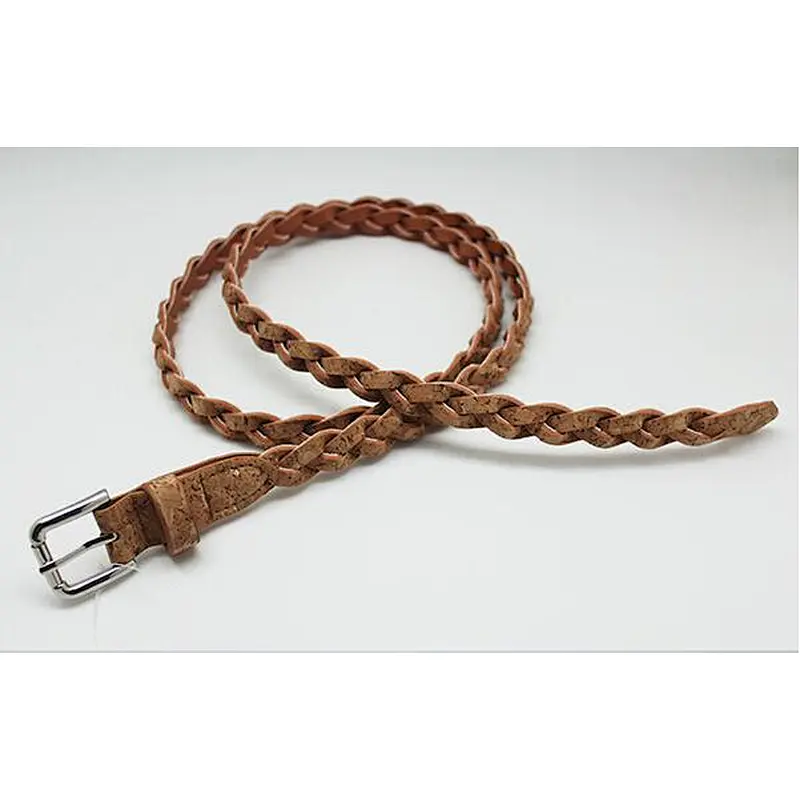 Boshiho new cork fabric braided belt