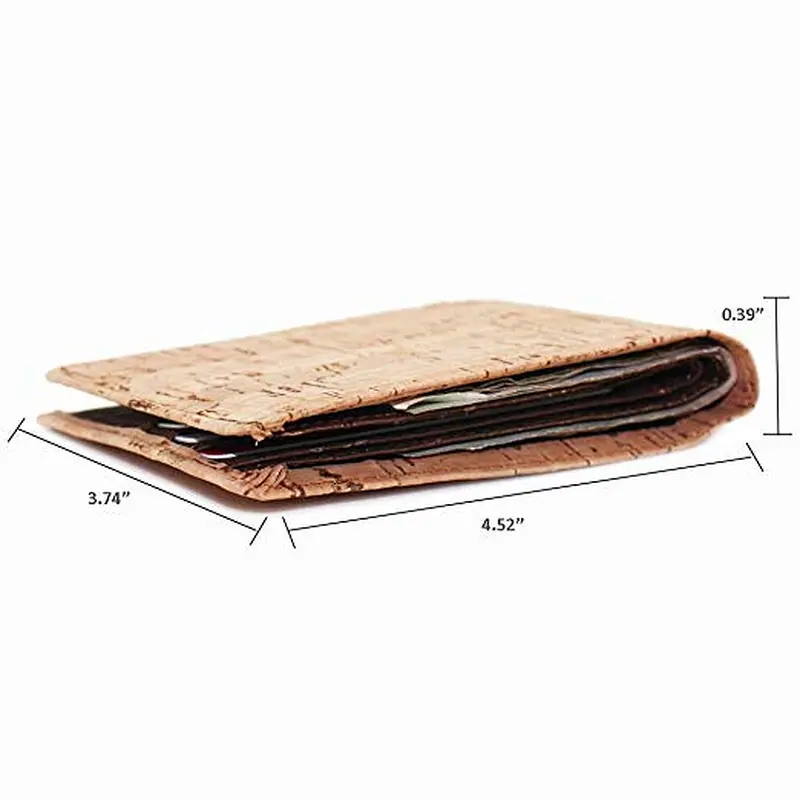 New Arriving Black Slim RFID Blocking function Cork Eco-friendly material for vegan Business Man Wallet