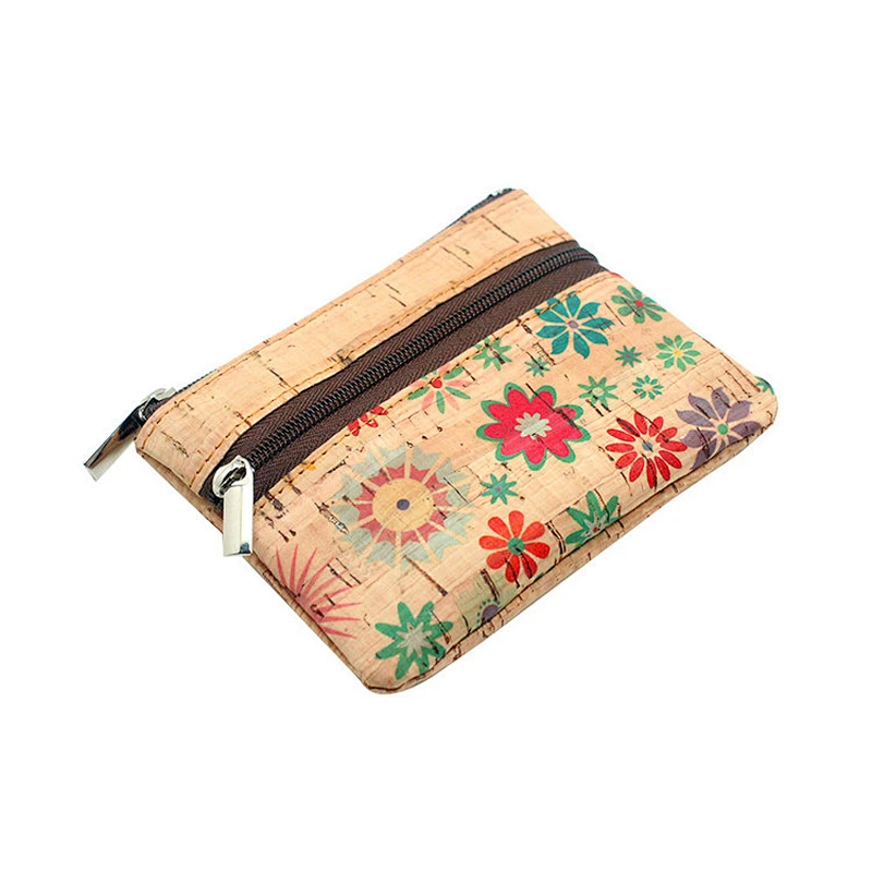 Boshiho ecofriendly ladies Small PU cork purse pocket coin wallets