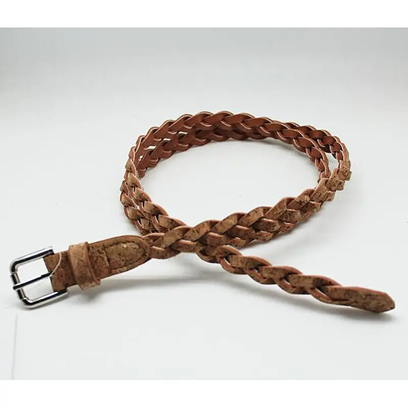 Boshiho new cork fabric braided belt
