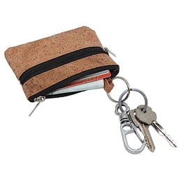 Boshiho cork coin pouch with cork keychain earphone holder bag carrying case
