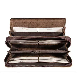 Cork textile eco wallet rfid women purse with large capacity