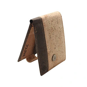 Boshiho Eco friendly cork fabric sim card holder with coin purse slim wallet