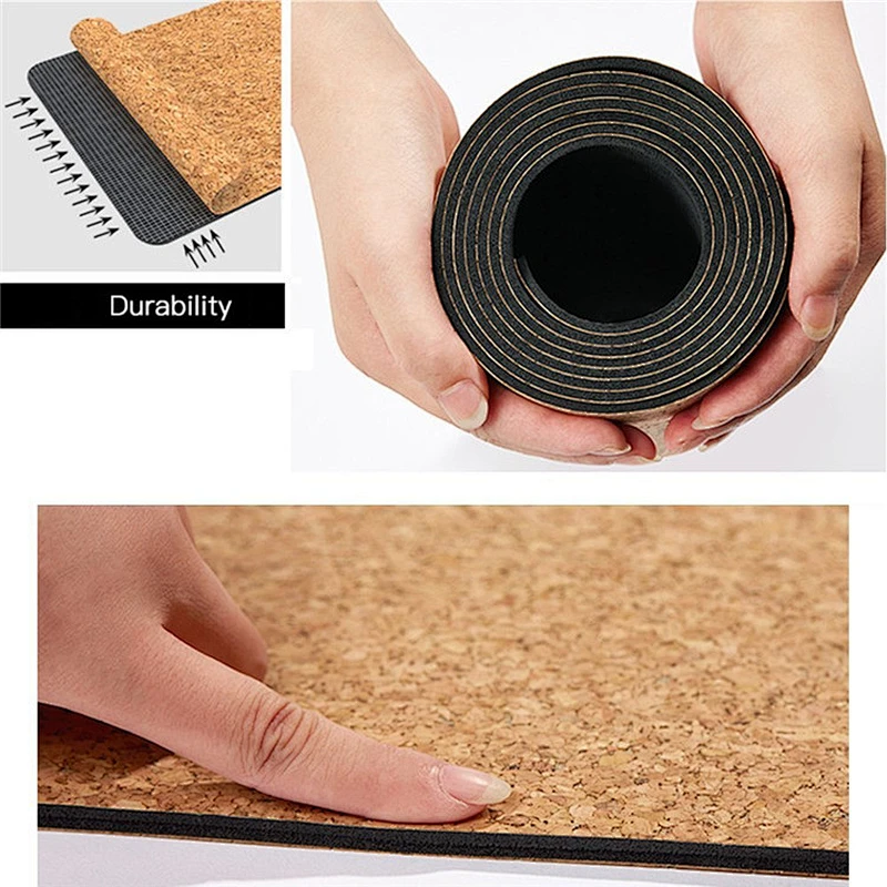 no-slip exercise & fitness yoga mat Amazon hot sale Eco-friendly 100% cork pilates  mat upgrade  vegan yoga mat