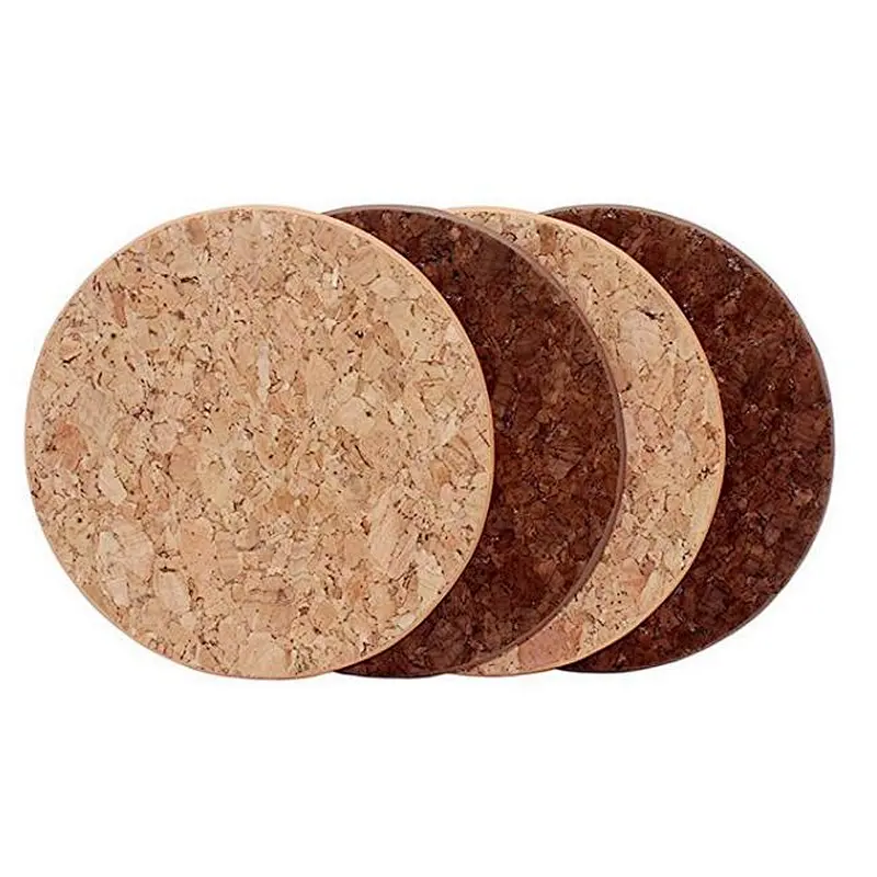Boshiho Eco-friendly Cork Coaster Drink Cup Mat Set of 4 Pieces (Combo)