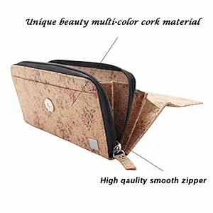 Boshiho Eco friendly large capacity cork wallet phone clutch purse