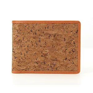 geometric cork slim wallet man's cork coin purse portugal RFID blocking card holder