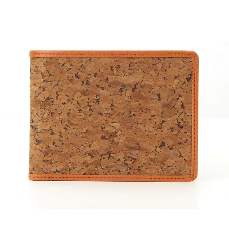 geometric cork slim wallet man's cork coin purse portugal RFID blocking card holder