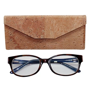 Customized logo foldable cork glasses protective case vegan sunglasses case eyeglass box