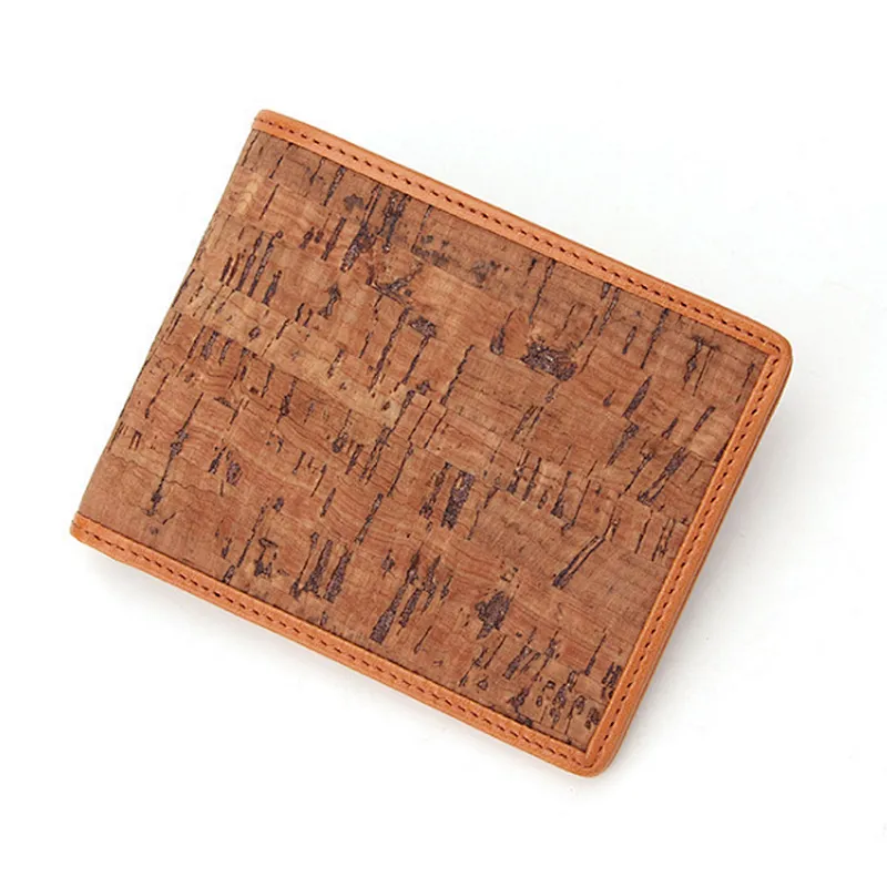 minimalist private label  bifold leather rfid blocking cork wallet