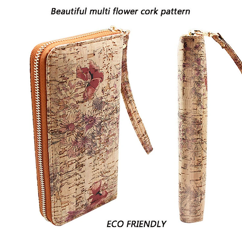 Boshiho High Quality Vegan leather womens vegetarian rfid blocking wallets Purse card holder for lady cork wallet
