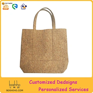 Boshiho hot selling customized cork tote bag vegan cork bag blank tote bag