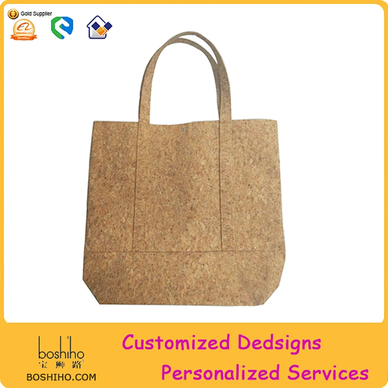 Boshiho hot selling customized cork tote bag vegan cork bag blank tote bag