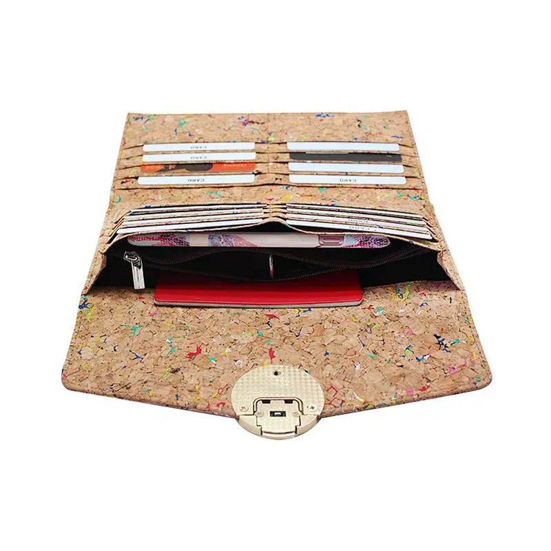 womens vegan women hot new products large capacity ecofriendly fabric cork wallet