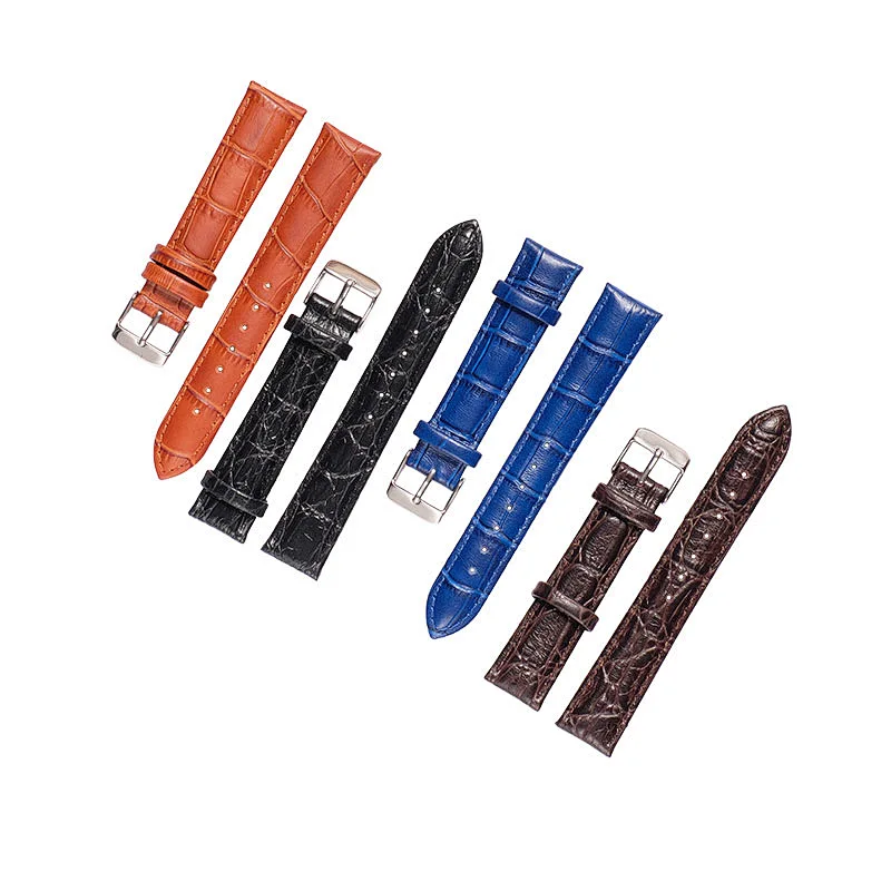 Low MOQ High Quality Stainless Steel Clasp Custom OEM Western Handmade Genuine Leather Watch Band Strap
