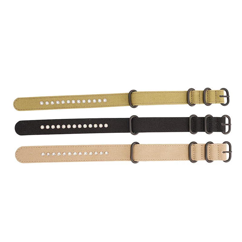 Manufacturers Custom Wholesale Durable Sport fine woven colorful buckle canvas Watch fabrics Strap