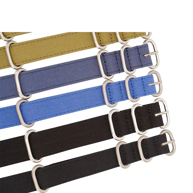 Manufacturers Custom Wholesale Durable Sport fine woven colorful buckle canvas Watch fabrics Strap