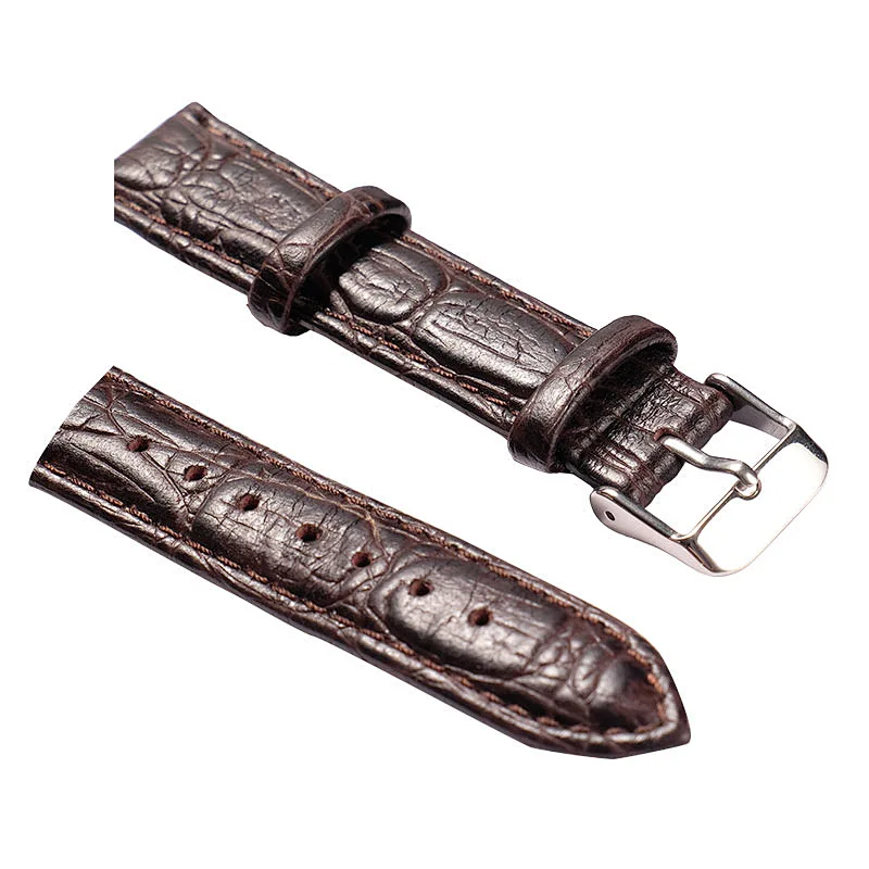 Low MOQ High Quality Stainless Steel Clasp Custom OEM Western Handmade Genuine Leather Watch Band Strap