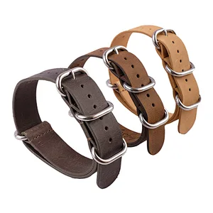 Bulk Custom Logo Luxury Striped Replacement Nylon Nato Watch Strap Leather strap