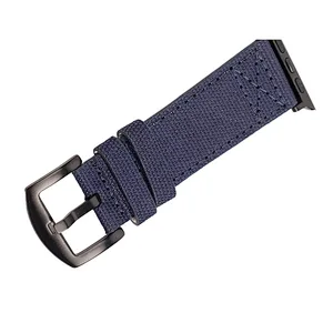 2020 Custom Wholesale 18-22 mm Durable Sport woven colorful buckle canvas Watch fabrics Strap