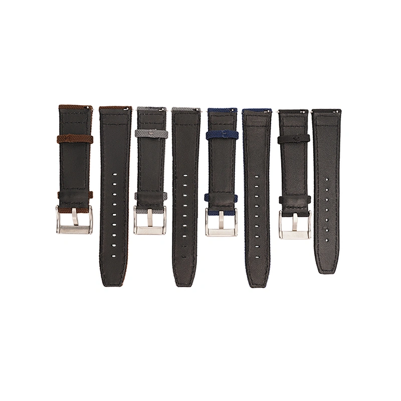 Professional Manufacturer Custom Genuine Leather Canvas Watch Band Strap