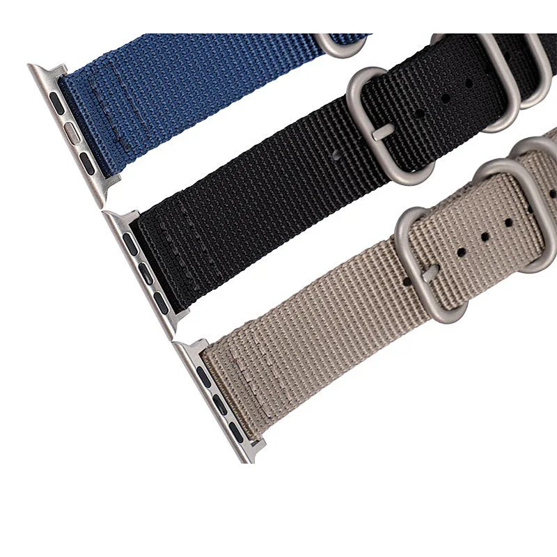 Manufacturers Wholesale Durable Sport fine woven black buckle Nylon Watch fabrics Strap