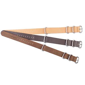 Bulk Custom Logo Luxury Striped Replacement Nylon Nato Watch Strap Leather strap