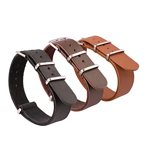 2020 Wholesale Custom Logo Genuine Leather Watch Straps For Men