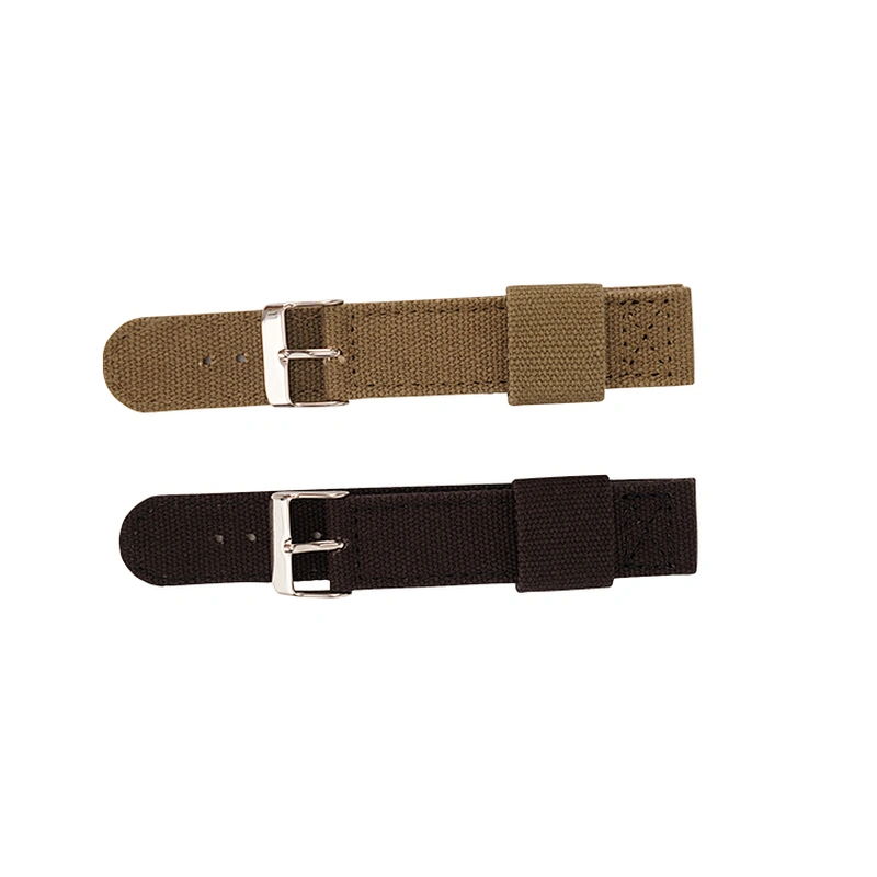 Custom Wholesale 18mm High Grade Buckle Black Canvas Cloth Watch Strap