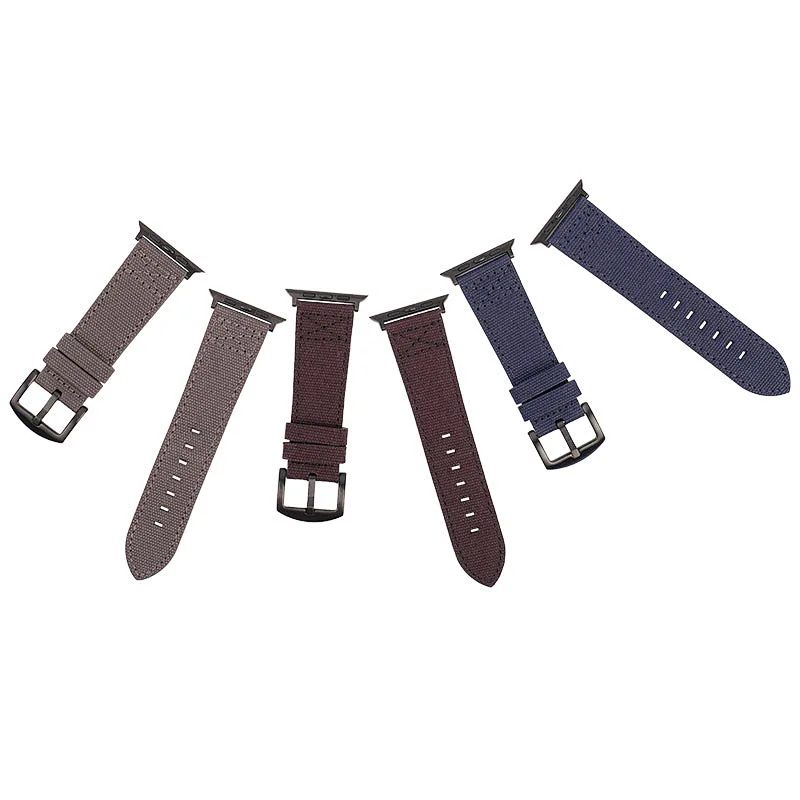 2020 Custom Wholesale 18-22 mm Durable Sport woven colorful buckle canvas Watch fabrics Strap
