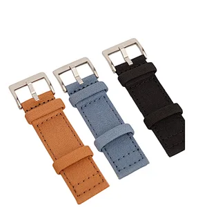 Custom Wholesale Durable Sport fine woven colorful buckle canvas Watch fabrics Strap