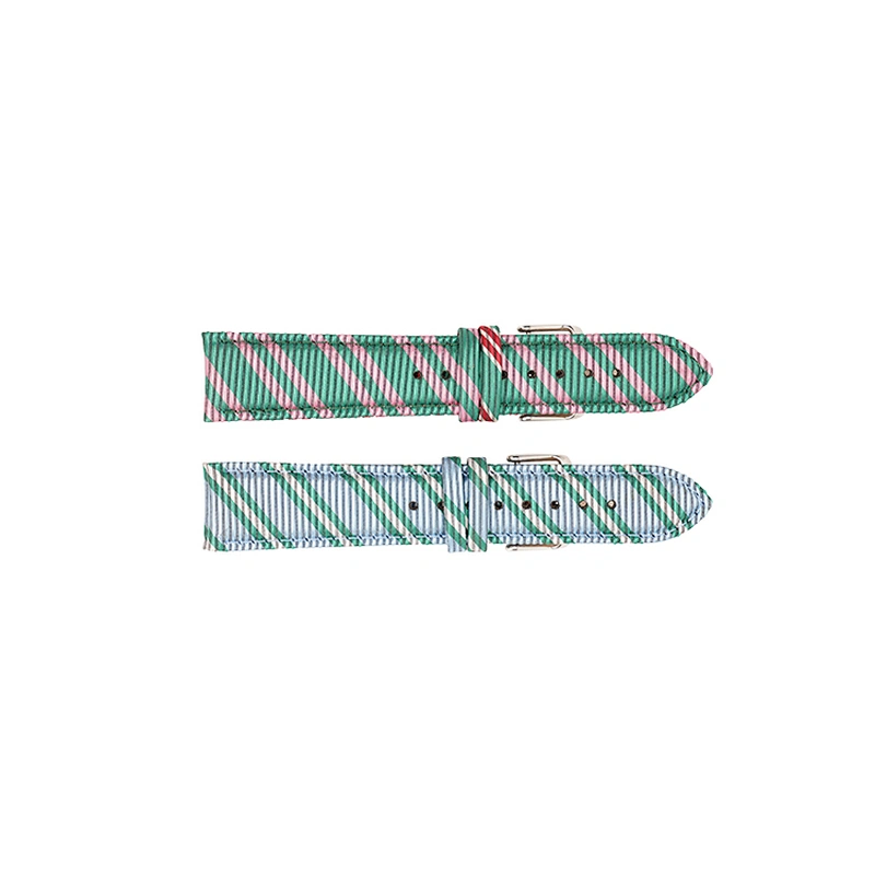 Factory Wholesale Fabric Stripe Cloth Leather Long And Short Belt Watch Strap