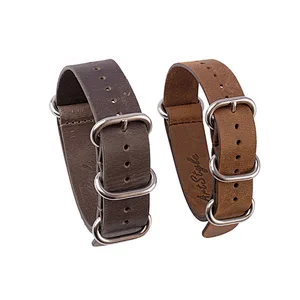 Bulk Custom Logo Luxury Striped Replacement Nylon Nato Watch Strap Leather strap