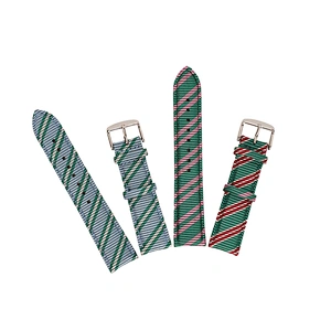 Factory Wholesale Fabric Stripe Cloth Leather Long And Short Belt Watch Strap